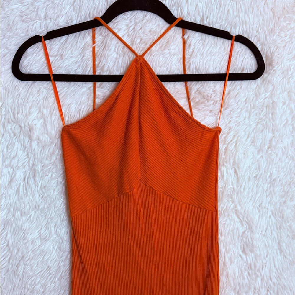 Zara Bright Orange Knitwear Dress